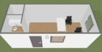 Bürocontainer mit 21 m² Fläche, Toilette und Kochnische - Image 2